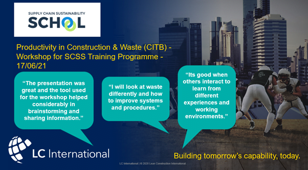 Productivity in Construction & Waste (CITB) –Workshop feedback