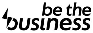 Be the business logo, black words on a white background.
